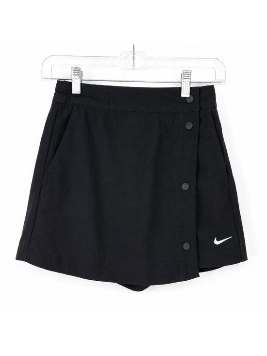 Nike Dresses & Skirts - Nike Sportswear Skirt XS Black Snap Mini Swoosh Athletic Casual Y2K AS-IS